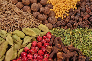 Heap of different spices