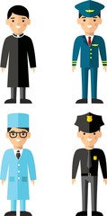 Set of people icons. Occupation avatars in colorful style.