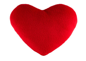 Red heart gift isolated on white background