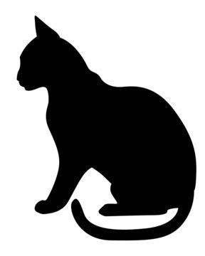 recommend clip art: Silhouette black cat profile