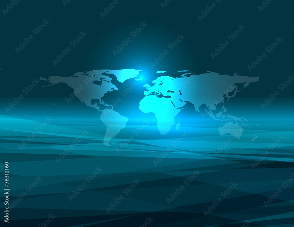 Poster abstract  technology world map vector background