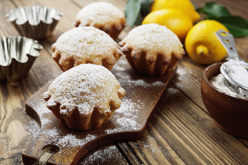 Homemade lemon cupcake