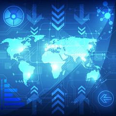 Abstract global technology concept background, vector