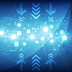 Abstract blue technology telecoms background, vector