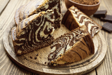Cake with cocoa  powder
