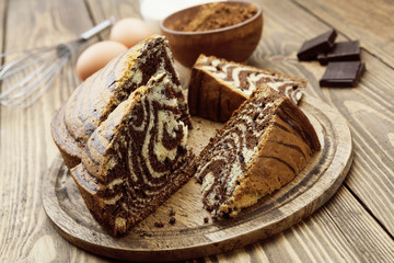 Cake with cocoa  powder