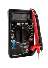 Fototapeta premium Digital multimeter on white background
