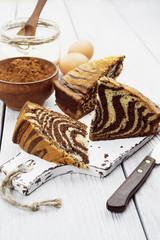 Cake with cocoa  powder