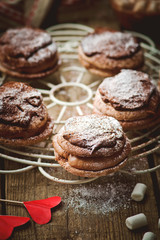 chocolate cakes bouchee  of a cream puff