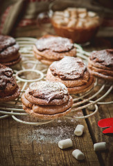 chocolate cakes bouchee  of a cream puff