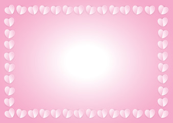 Pink hearts on pink background vector illustration