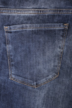 Close-up of a jeans pocket