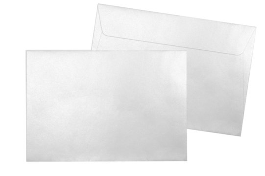 Silver envelopes C5 format isolated on white background