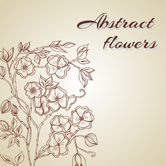 Abstract background with flowers in vintage style