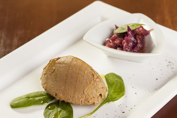 pate on plate with plum jam