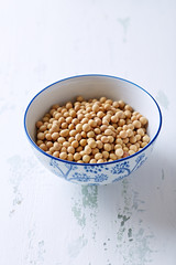 Soy beans in a ceramic bowl