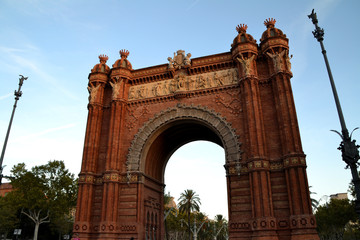 Fototapeta na wymiar Closeup of Arc de Triomf in the city of Barcelona, Spain