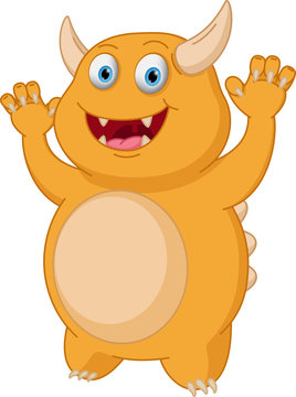 Cute Yellow Monster Cartoon