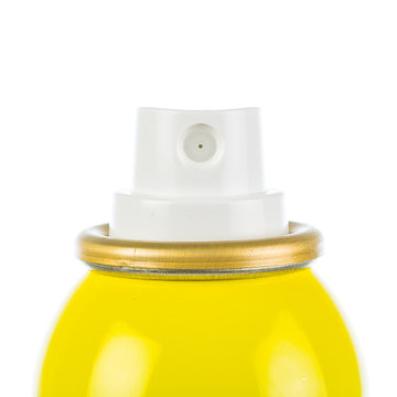 Yellow spray can head isolated
