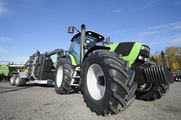 giant tractor with plow, latest model