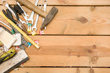 tools on wood