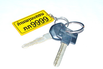 Car keys isolated on white background