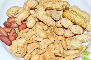 Peanuts  Dried peanuts in closeup
