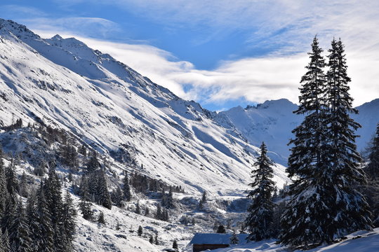 winter in den Alpen, Dischmatal