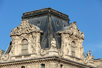 Fototapeta na wymiar Paris - Architectural fragments of Louvre building