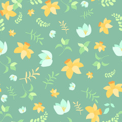 Seamless spring flower pattern