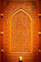 Details of wooden door of  Mosque, Muscat, Oman