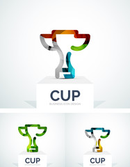 Abstract colorful logo design, cup