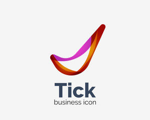 Modern tick abstract wave logo design