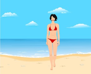 Summer beach girl