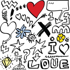 Love doodle set