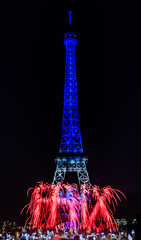 Eiffel tower lighted