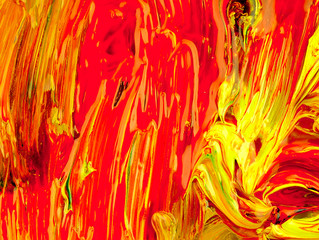 Colored paint mixed on palette.