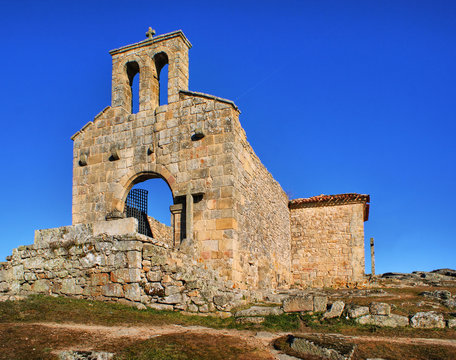 Church ruins in historical village of Castelo Mendo, Portugal