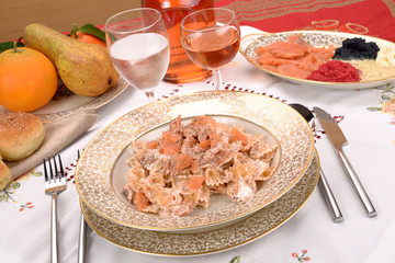BUTTERFLIES WITH CREAM AND SALMON