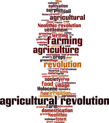 Agricultural revolution word cloud concept. Vector illustration