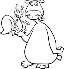 bear and squirrel coloring page