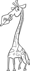 giraffe animal cartoon coloring page