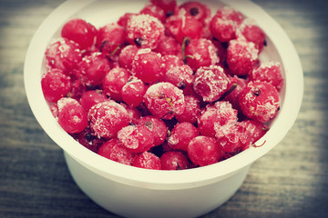 Frozen red berries