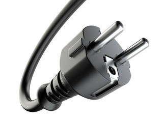 Black power plug and electric cable