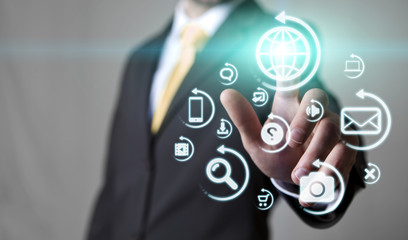 Businessman multimedia concept