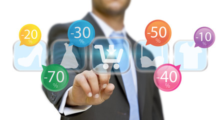 Businessman shopping online