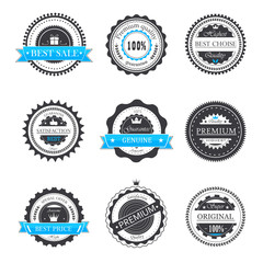 Premium quality, guarantee badges vector