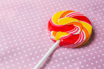 Lollipop candy on table