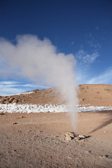 Geyser in Natural reserve Eduardo Avaroa in Bolivia