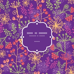 Vector colorful garden plants frame seamless pattern background